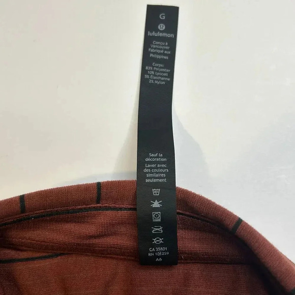 Lululemon Evolution Polo Nevis Stripe Savannah Black mens slze L - Picture 5 of 9